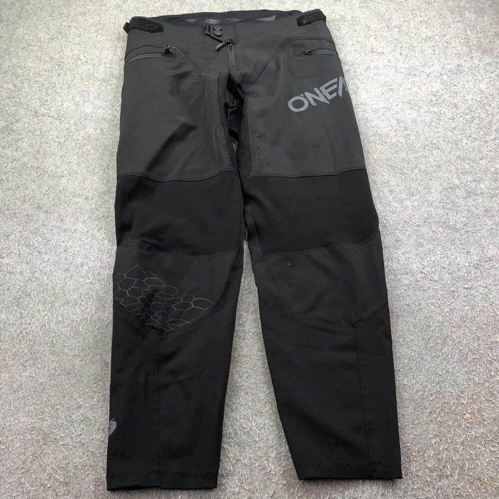 O'Neal Pants Mens 32/48 Black Cycling Adjustable Waist Zip Pockets MTB